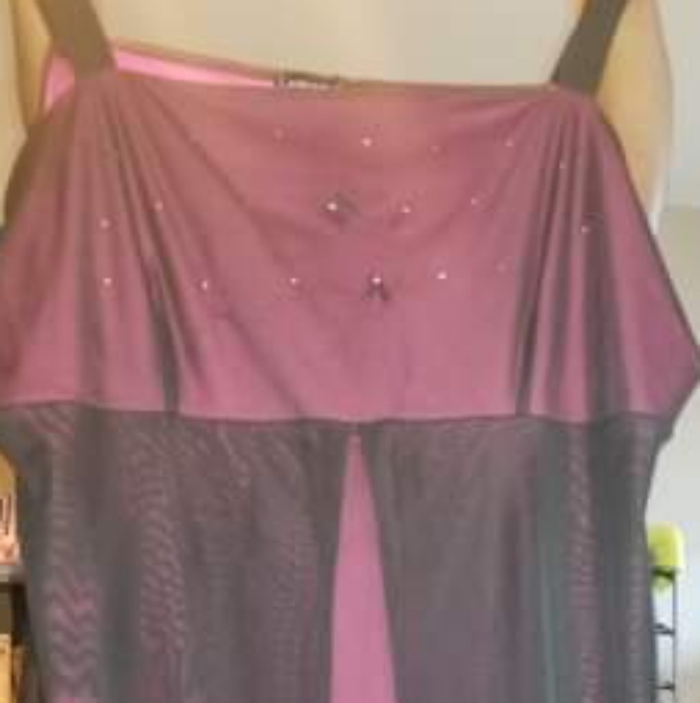 Pink and Black Gown